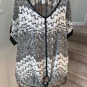 Black and White Beaded Top